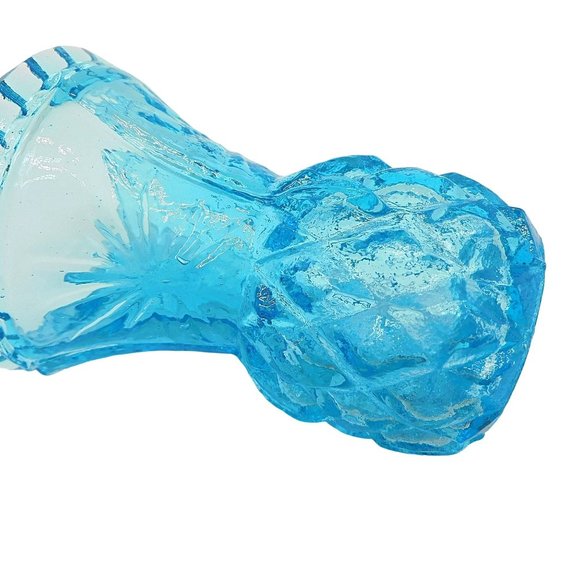 Vintage Light Blue Pineapple Toothpick Holder Sawtooth Edge - Picture 2 of 4